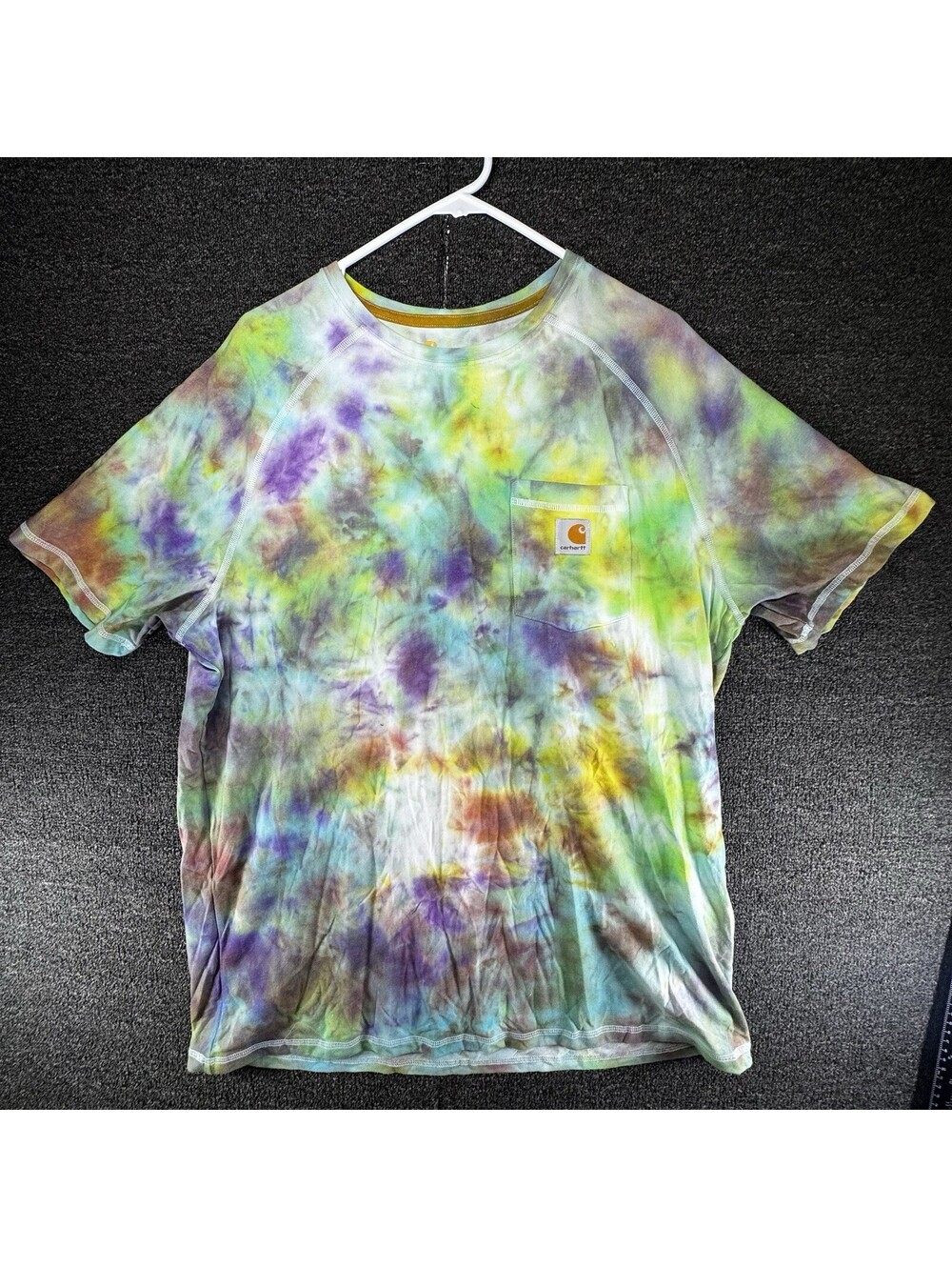 Carhartt Force Men's Relaxed Fit Tie-Dye Pocket T-Shirt (Multicolor, XL)